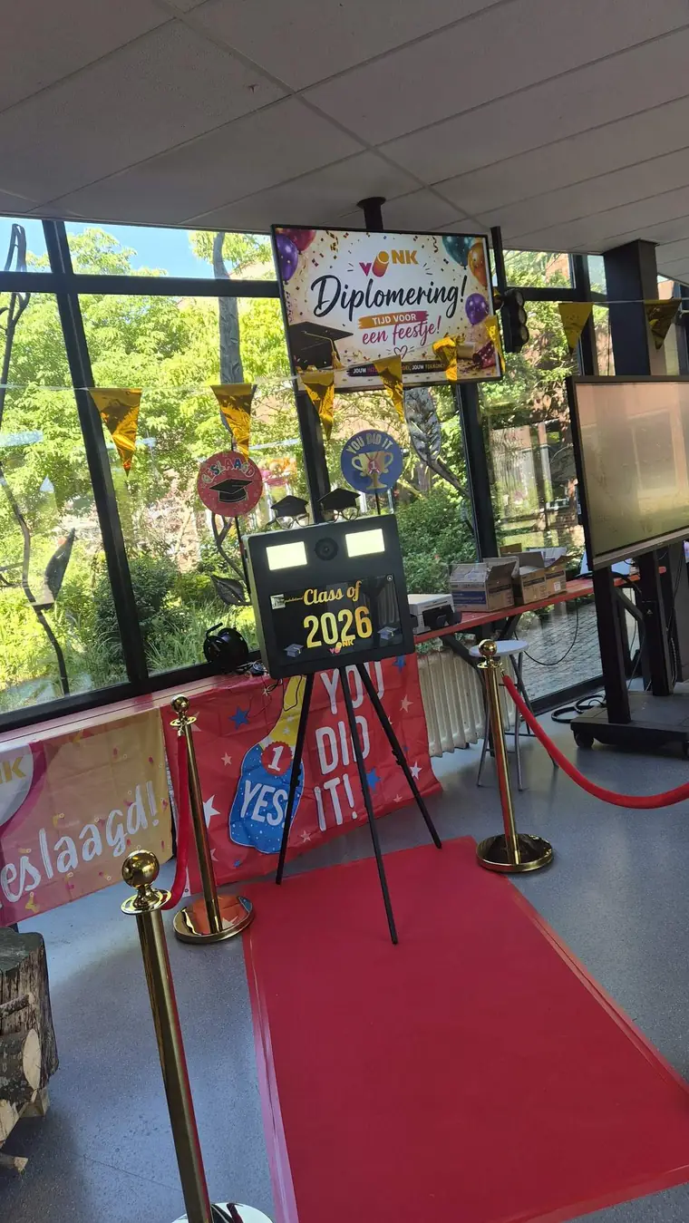 Photobooth bij een diplomering