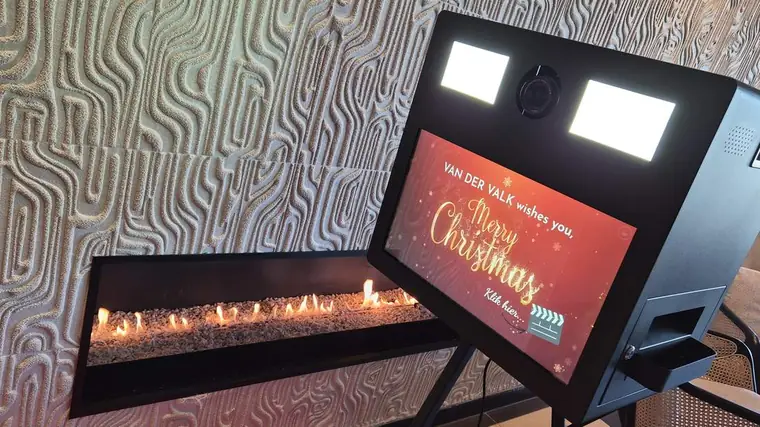 Photobooth met kerstscherm bij van der Valk